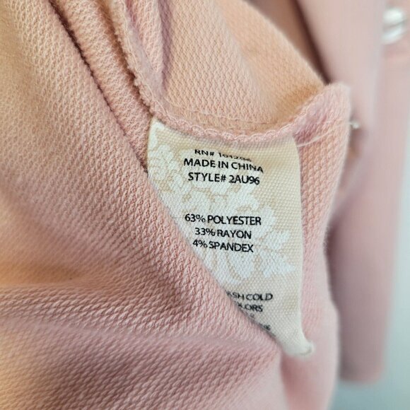 Soft Surroundings Women's Medium Shirt Top Pink Roll Tab Sleeves - Picture 6 of 6